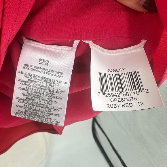 BCBDMaxAzria Womens 12 One Shoulder Mini Cocktail Dress Berry Red Y2K Ruffles - Picture 7 of 12